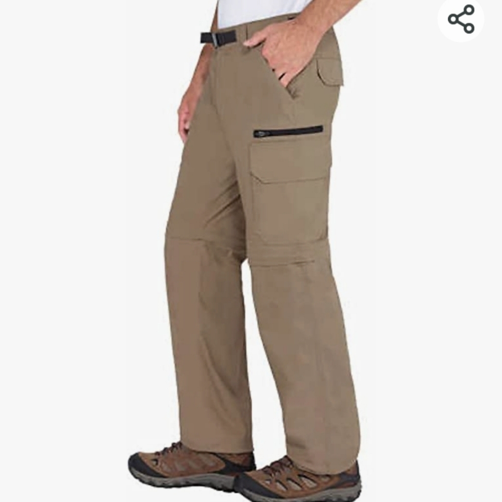New BC Clothing Convertible Cargo Stretch Converts Shorts Elastic Waist XXL 32L - Picture 8 of 9